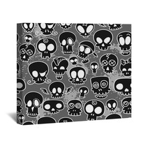 Cute Skulls Pattern Wall Art 107656014