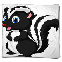 Cute Skunk Cartoon Blankets 59370339