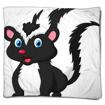 Cute Skunk Cartoon Blankets 62074170