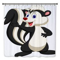 Cute Skunk Cartoon Waving Hand Bath Decor 53417379