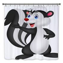 Cute Skunk Cartoon Waving Hand Bath Decor 53968795