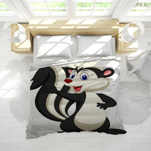 Cute Skunk Cartoon Waving Hand Bedding 53417379