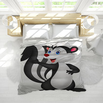 Cute Skunk Cartoon Waving Hand Bedding 53968795