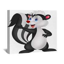 Cute Skunk Cartoon Waving Hand Wall Art 53968795