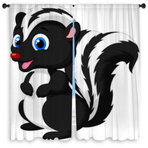 Cute Skunk Cartoon Window Curtains 59370339
