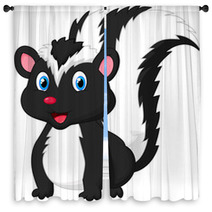 Cute Skunk Cartoon Window Curtains 62074170