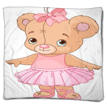 Cute Teddy Bear Ballerina Blankets 43877354