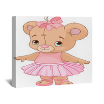 Cute Teddy Bear Ballerina Wall Art 43877354