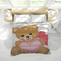 Cute Teddy Bear With Heart Bedding 45483374