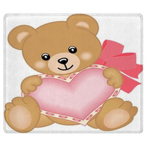 Cute Teddy Bear With Heart Rugs 45483374