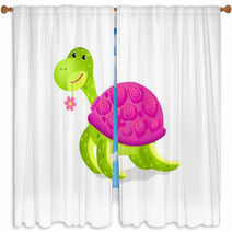 Cute Turtle Toy Window Curtains 26073377