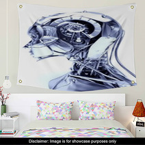 Cyborg, Robot, Androide Volto, 3d, Informatica, Computer Wall Art 52957717