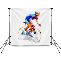 Cycling Abstract Geometrical Vector Road Cyclist On His Bike Backdrops 117378004
