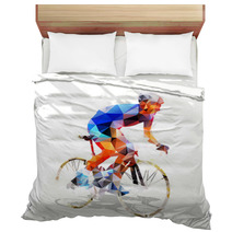 Cycling Abstract Geometrical Vector Road Cyclist On His Bike Bedding 117378004
