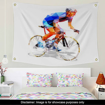 Cycling Abstract Geometrical Vector Road Cyclist On His Bike Wall Art 117378004