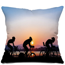 Cycling On Twilight Time Pillows 85547531