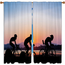 Cycling On Twilight Time Window Curtains 85547531