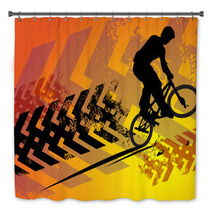 Cyclist Abstract Background Vector Illustration Bath Decor 40194055