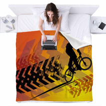 Cyclist Abstract Background Vector Illustration Blankets 40194055