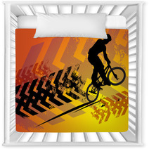 Cyclist Abstract Background Vector Illustration Nursery Decor 40194055