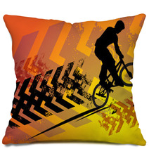 Cyclist Abstract Background Vector Illustration Pillows 40194055