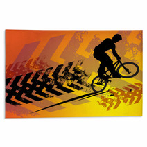 Cyclist Abstract Background Vector Illustration Rugs 40194055