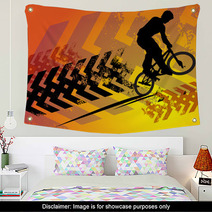 Cyclist Abstract Background Vector Illustration Wall Art 40194055