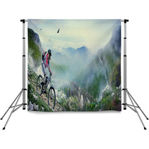 Cyclist In The Mountains Backdrops 57000221