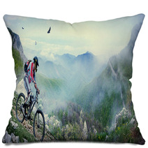 Cyclist In The Mountains Pillows 57000221