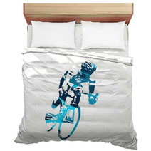 Cyclist Vector Illustration Bedding 126742039