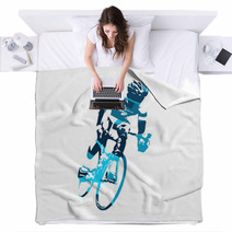 Cyclist Vector Illustration Blankets 126742039