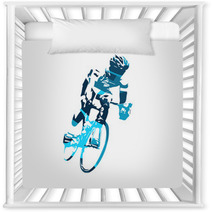 Cyclist Vector Illustration Nursery Decor 126742039