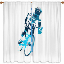 Cyclist Vector Illustration Window Curtains 126742039