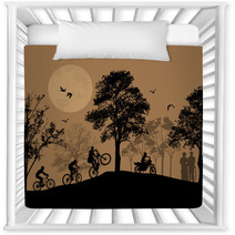 Cyclists Silhouettes On Beautiful Landscape Nursery Decor 59564889