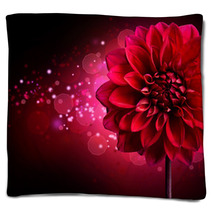Dahlia Autumn Flower Design Blankets 34253389