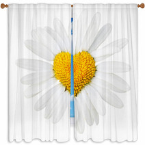 Daisy With Heart In Center Window Curtains 7230809