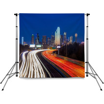 Dallas Downtown Skyline At Night Backdrops 50933771