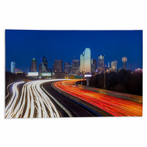 Dallas Downtown Skyline At Night Rugs 50933771