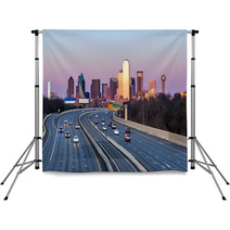 Dallas Downtown Skyline In The Evening Backdrops 50933700
