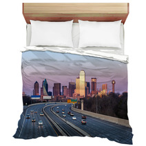 Dallas Downtown Skyline In The Evening Bedding 50933700