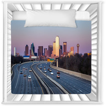 Dallas Downtown Skyline In The Evening Nursery Decor 50933700
