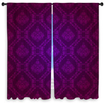 Damask Seamless Floral Pattern Window Curtains 58710675