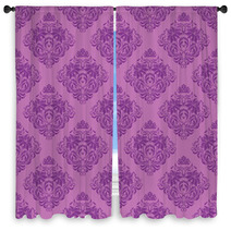 Damask Seamless Floral Pattern Window Curtains 72623354