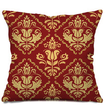 Damask Seamless Pattern Pillows 90286024
