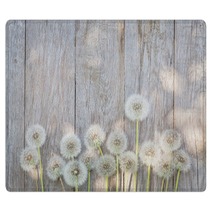 Dandelion Flowers On Wood Rugs 84544830