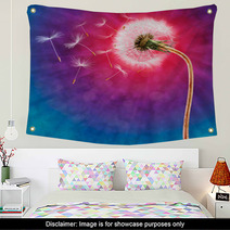Dandelion On The Long Stem With Flying Seeds Wall Art 52086991