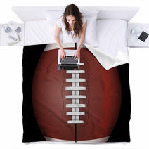 Dark Background Of American Football Or Rugby Sports Blankets 67482782