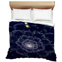 Dark Blue Fractal Flower Navy Bedding 61256081
