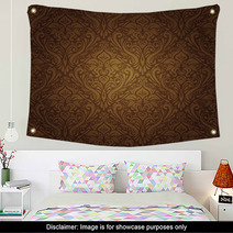 Dark Brown Vintage Wallpaper Design Wall Art 47197852