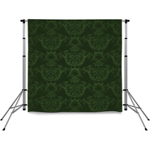 Dark Green Floral Wallpaper Backdrops 29442781